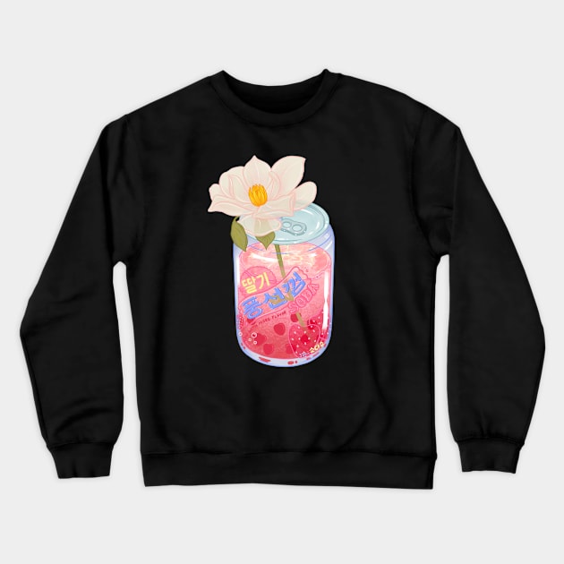 Strawberry Bubblegum Crewneck Sweatshirt by LauraOConnor
